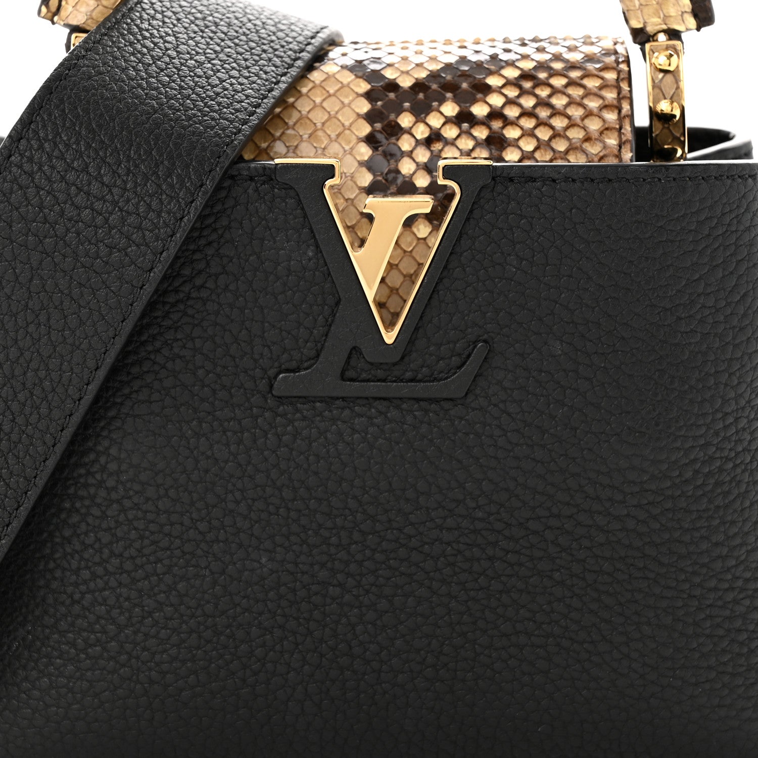 Louis Vuitton Taurillon Snakeskin Mini Capucines Black 7 of 12