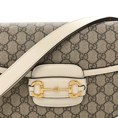 Gucci GG Supreme Monogram Horsebit 1955 Shoulder Bag Beige Mystic White 8 of 13