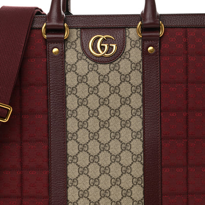 Gucci Monogram GG Mignon Textured Dollar Calfskin GG Supreme Monogram Quilted Mini GG Large Tote Bag Burgundy Beige Ebony 7 of 9