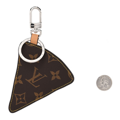 Louis Vuitton Calfskin Monogram Printed Pizza Bag Charm Key Holder 2 of 4
