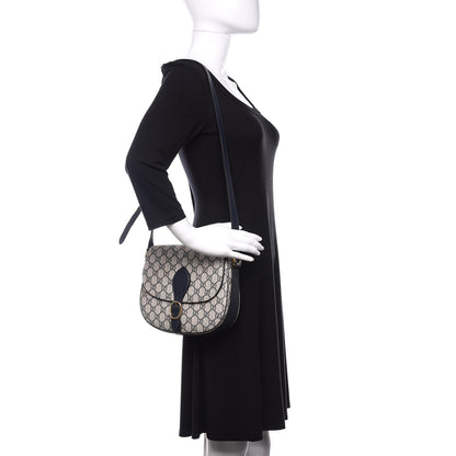 Gucci GG Supreme Monogram Small Messenger Shoulder Bag Beige Blue Navy 2 of 13