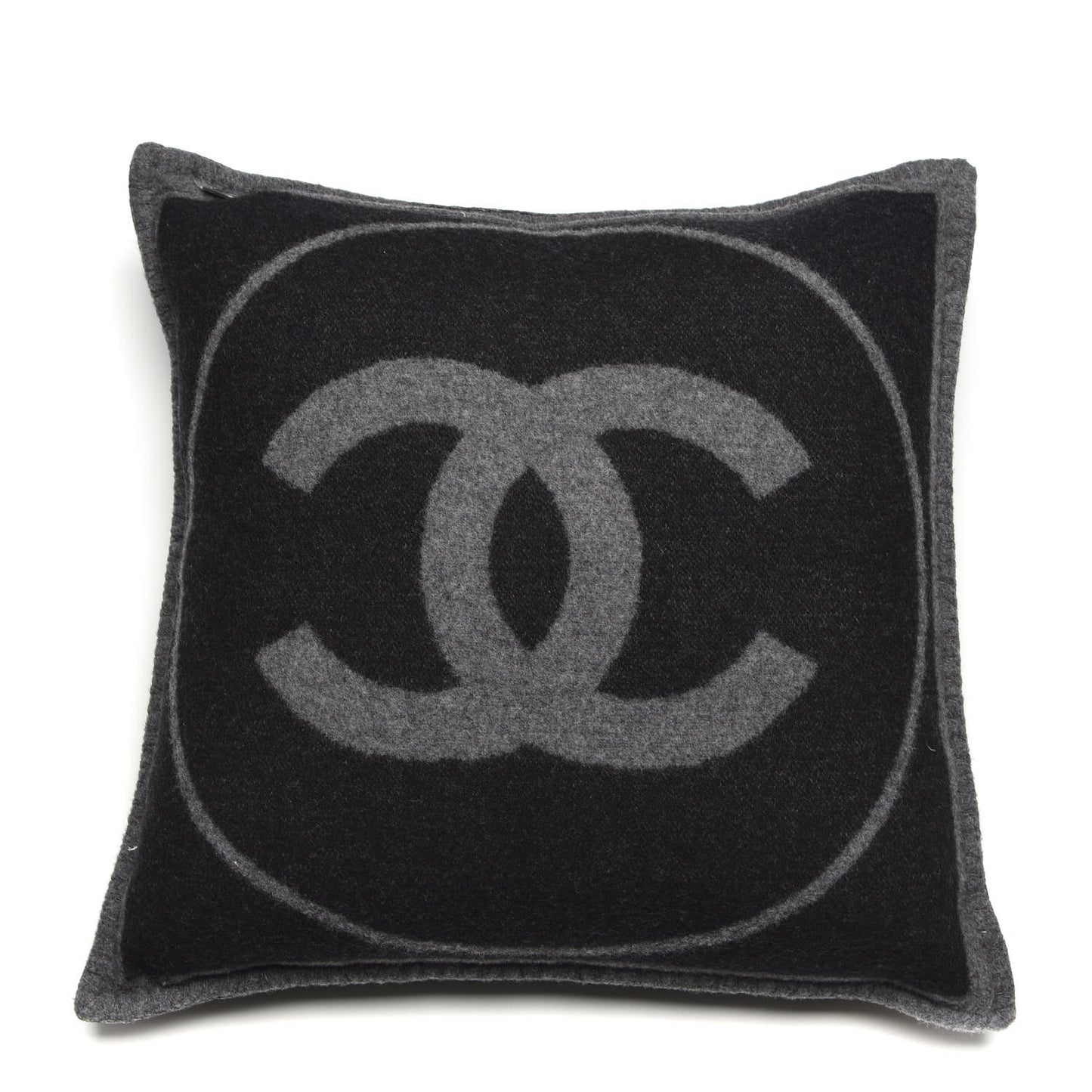 Merino Wool Cashmere CC Pillow Black Grey