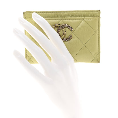 Chanel Caviar Quilted French New Wave Card Holder Light Green 2 of 11