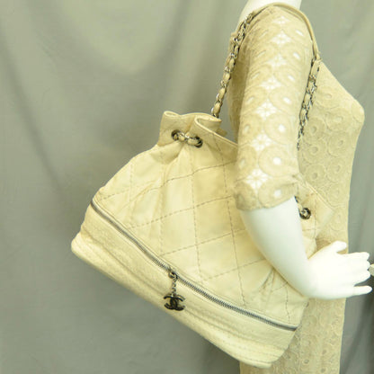 Chanel Lambskin Expandable Stitched Tote Beige 2 of 11
