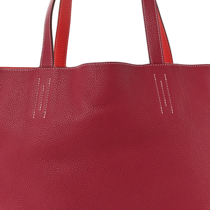 Hermes Taurillon Clemence Double Sens 36 Reversible Tote Rubis Bougainvillea 11 of 16