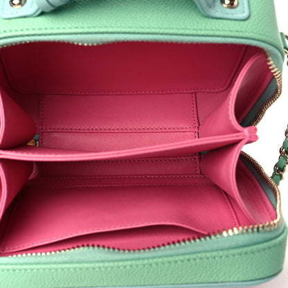 Chanel Caviar Quilted Small CC Filigree Vanity Case Pink Green Blue 5 of 9