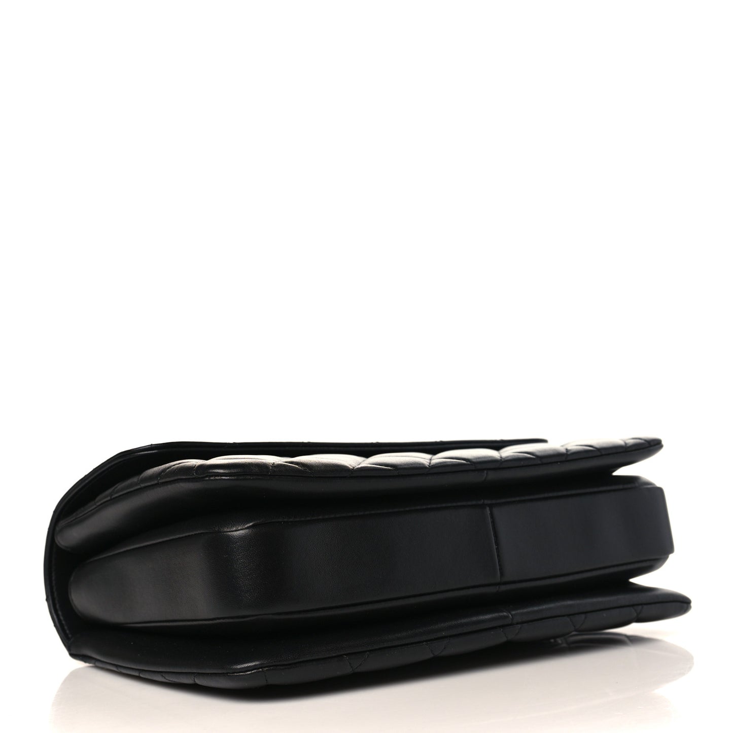 Lambskin Quilted Medium Trendy Chain CC Flap Dual Handle Bag Black