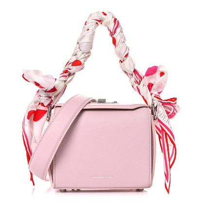 Alexander McQueen Calfskin Silk Scarf Box Shoulder Bag 16 Baby Pink Ivory 1 of 17
