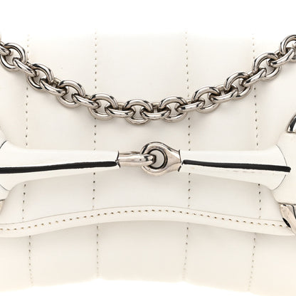 Gucci Nappa Vertical Matelasse Small Maxi Horsebit Chain Shoulder Bag Great White 8 of 10