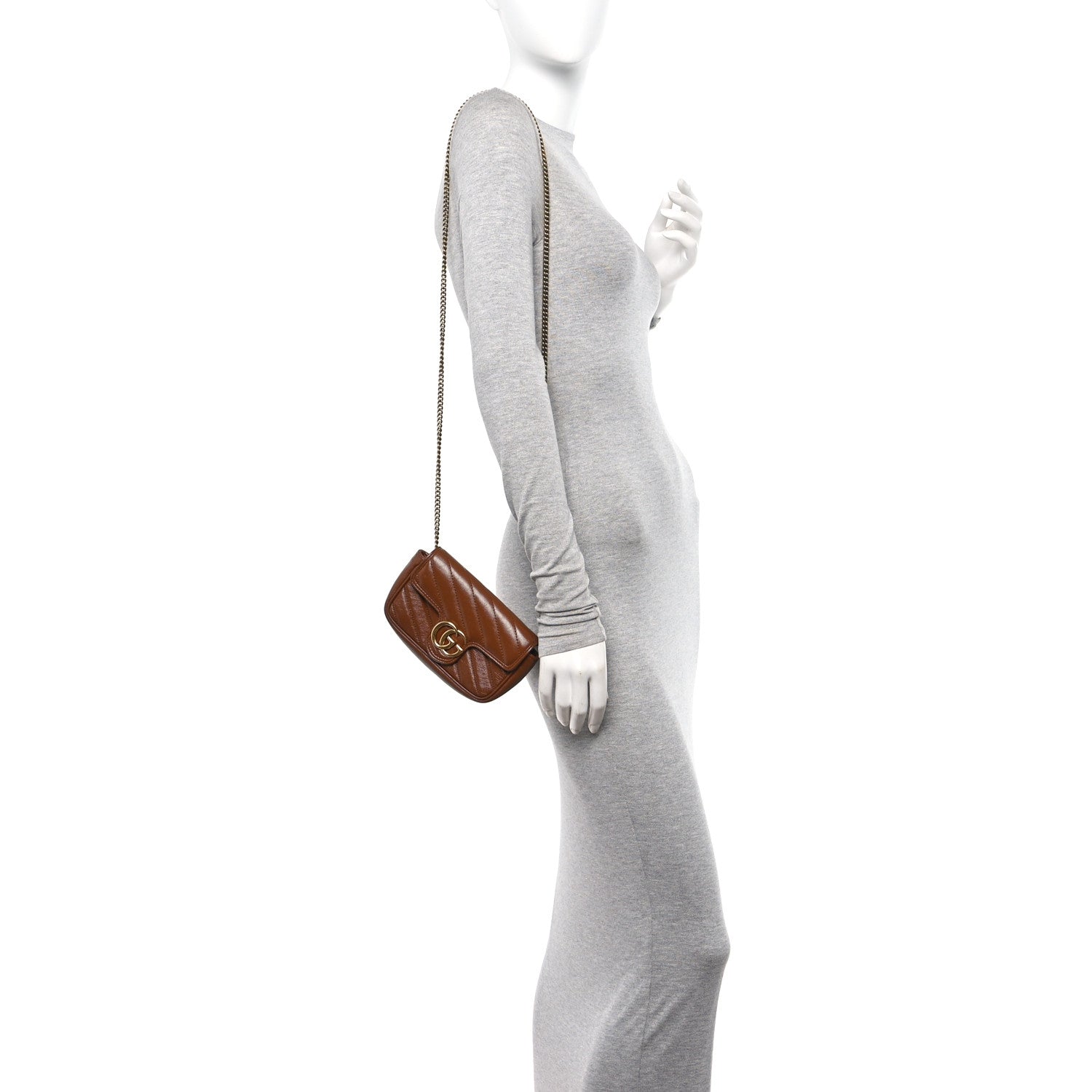 Gucci Azalea Calfskin Matelasse Diagonal Super Mini GG Marmont Shoulder Bag Cuir 2 of 11