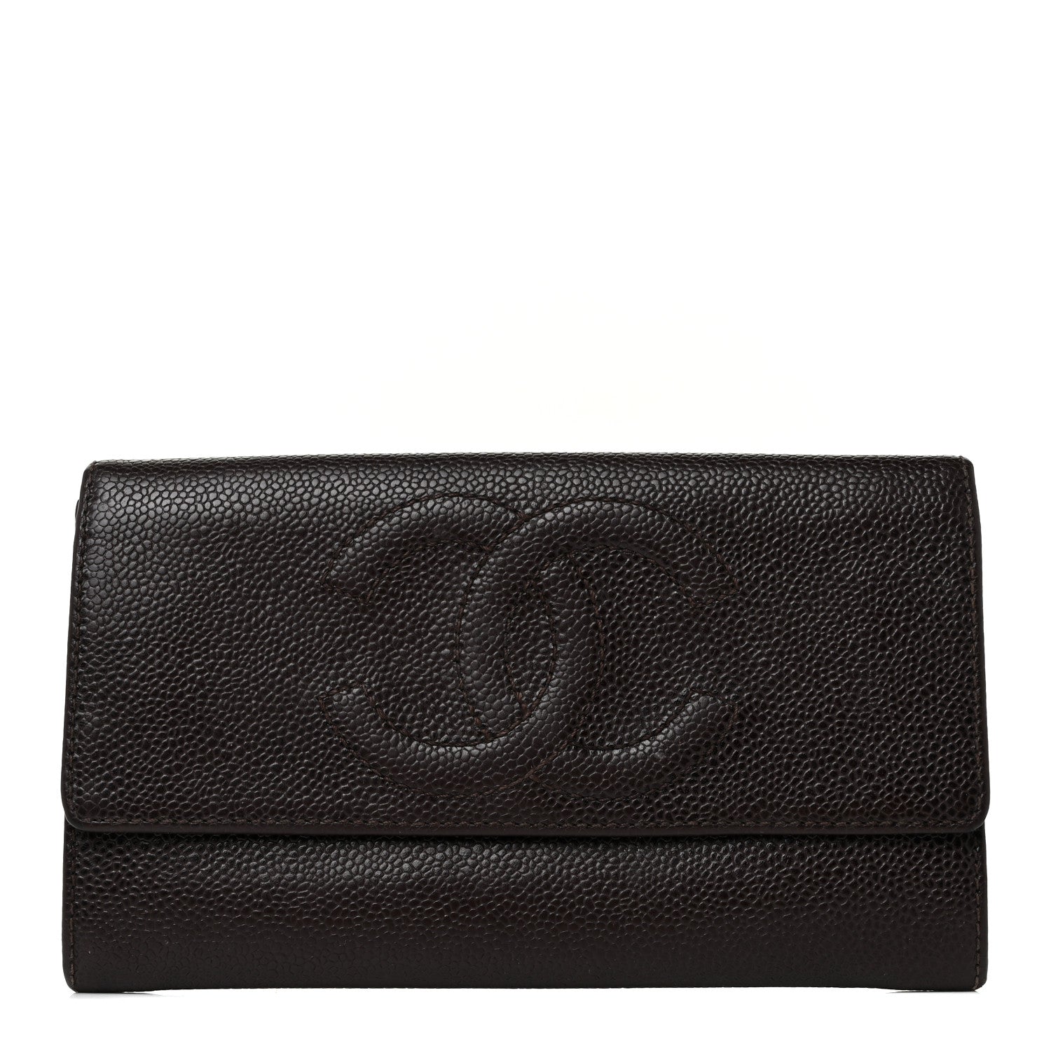 Chanel Caviar Timeless CC Flap Wallet Brown 1 of 9