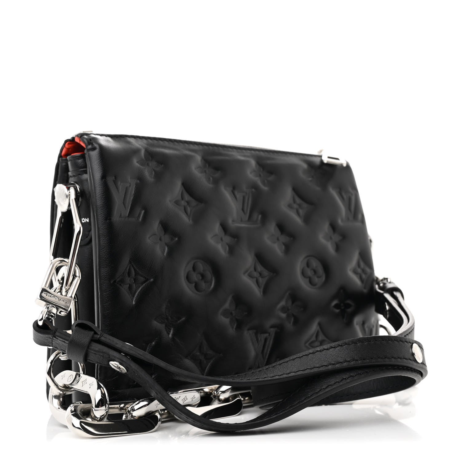 Louis Vuitton Lambskin Embossed Monogram Coussin BB Black 3 of 11