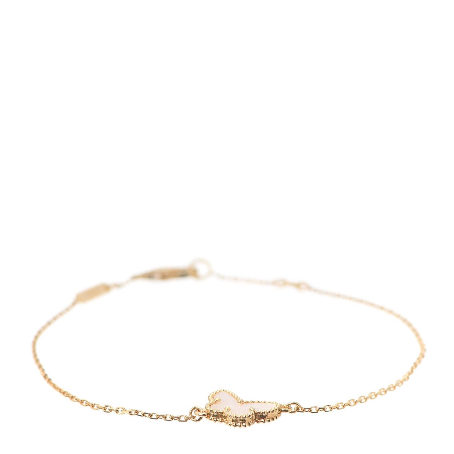 18K Yellow Gold Mother of Pearl Sweet Alhambra Butterfly Bracelet