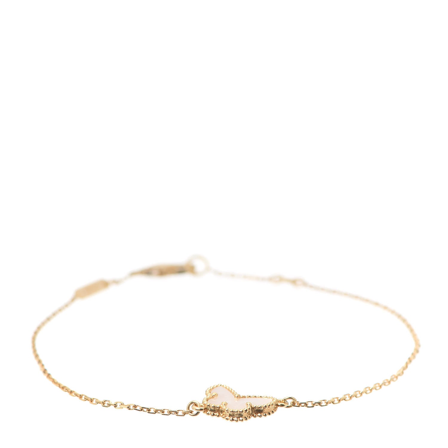 Van Cleef & Arpels 18K Yellow Gold Mother of Pearl Sweet Alhambra Butterfly Bracelet 1 of 7