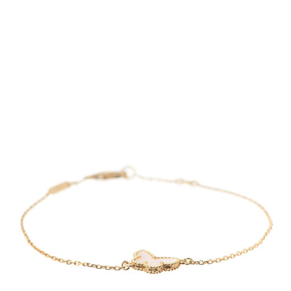 Van Cleef & Arpels 18K Yellow Gold Mother of Pearl Sweet Alhambra Butterfly Bracelet 1 of 7