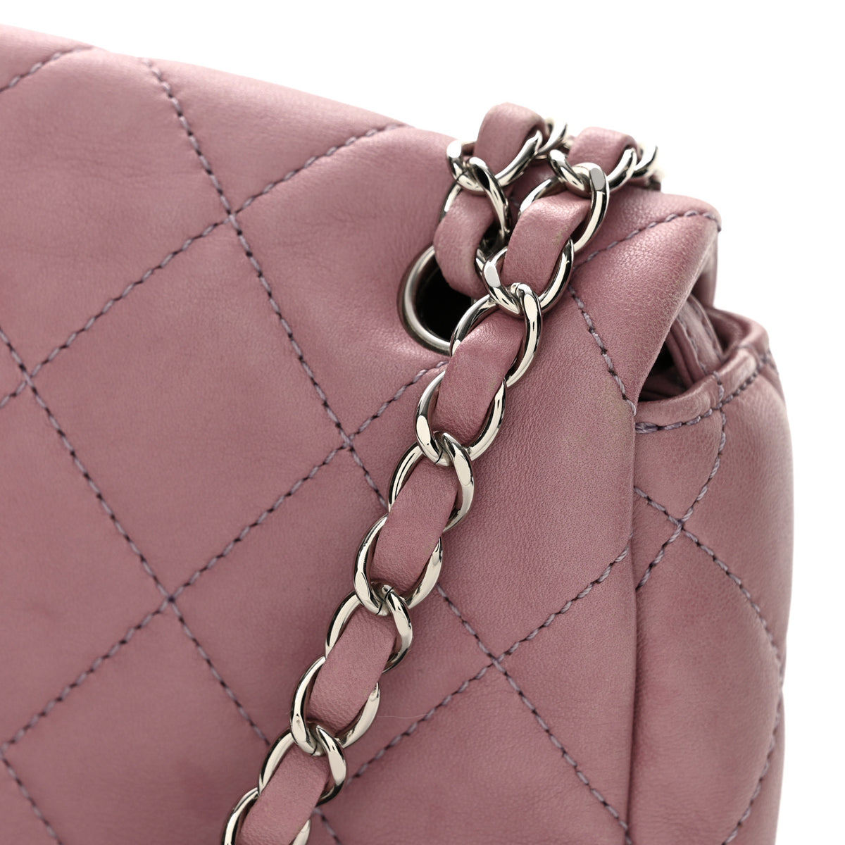 Chanel Lambskin Quilted Bi-Color Medium Single Flap Light Purple 12 of 12