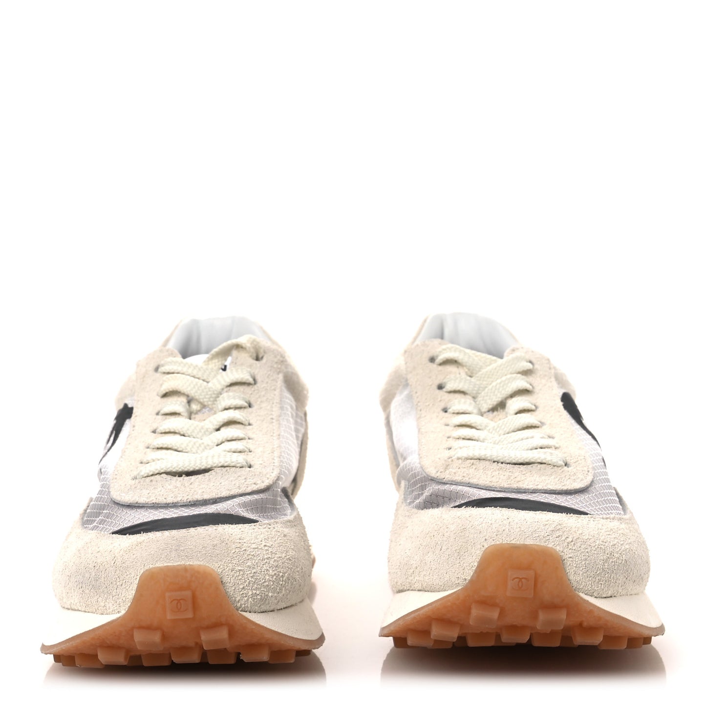 Suede Mesh Womens CC Sneakers 39 White Black