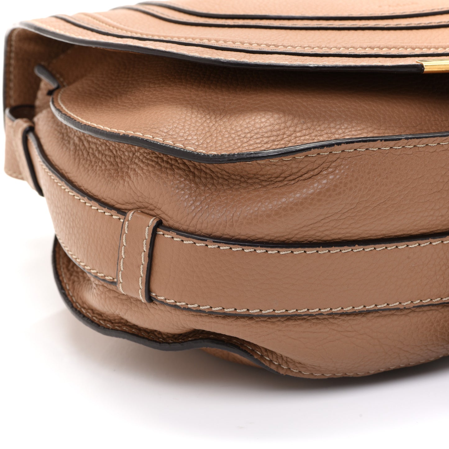 Calfskin Medium Marcie Round Crossbody Bag Nut