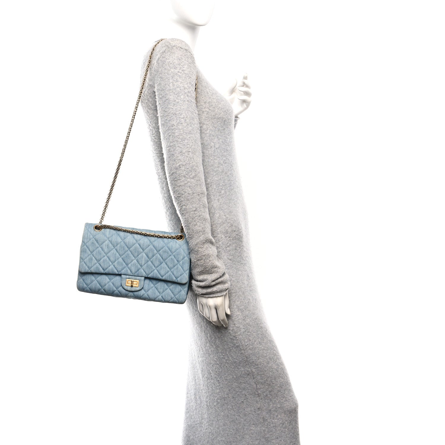 Chanel Denim Quilted 2.55 Reissue 226 Flap Light Blue 2 of 10