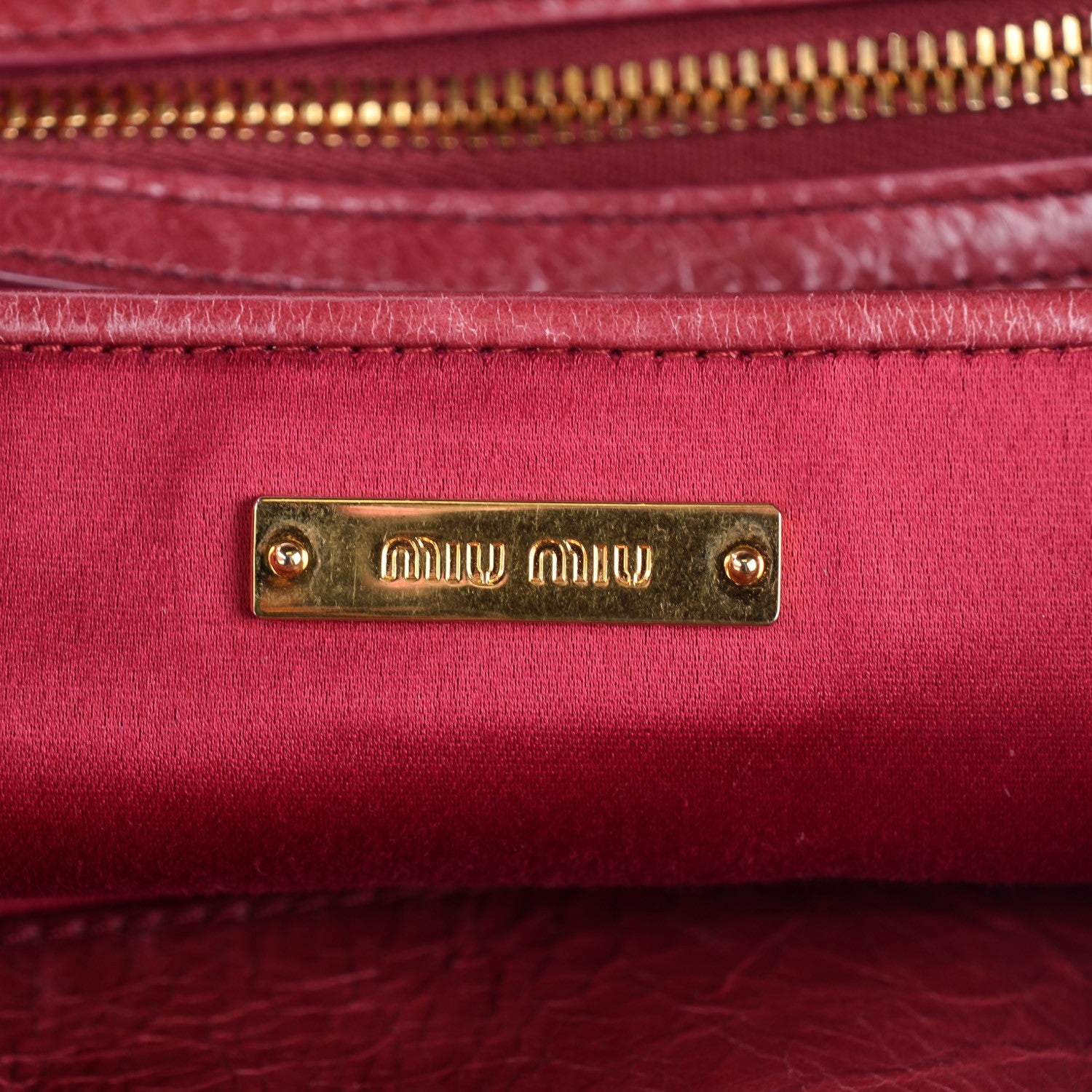 Miu Miu Vitello Shine Matelasse Trapu Tote Bruyere 6 of 9