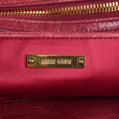 Miu Miu Vitello Shine Matelasse Trapu Tote Bruyere 6 of 9