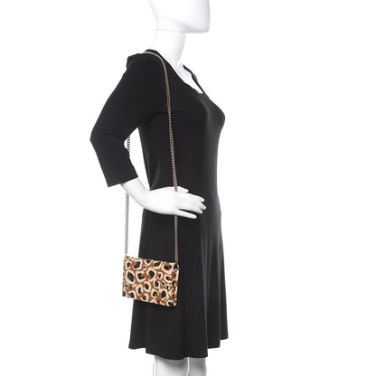 Gucci Patent Leopard Print Betty Chain Wallet Tobacco Black 2 of 11