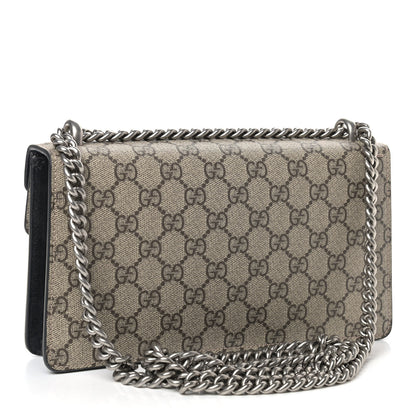 Gucci GG Supreme Monogram Suede Crystal Small Dionysus Shoulder Bag Beige Ebony Black 3 of 7