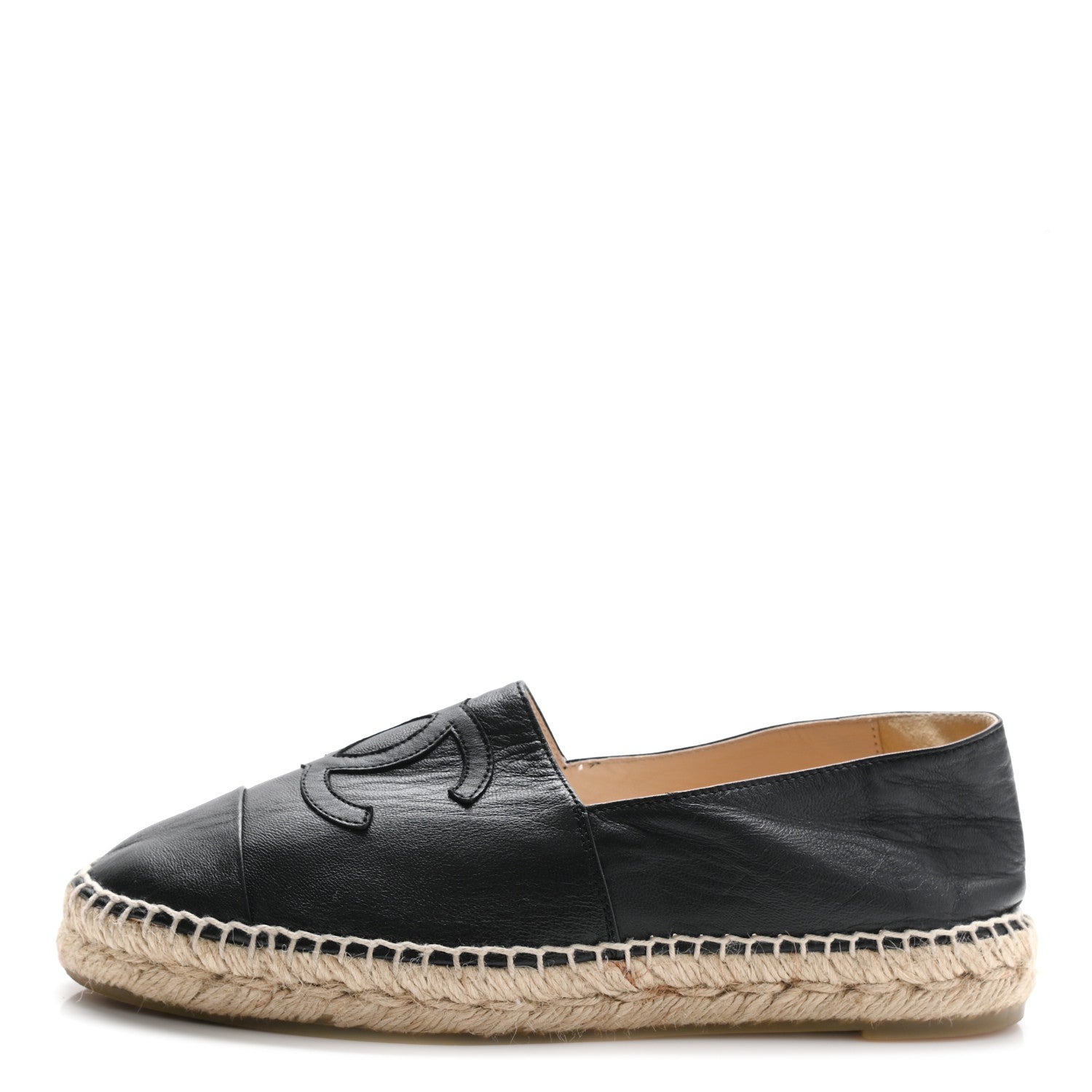 Chanel Lambskin CC Espadrilles 38 Black 1 of 12