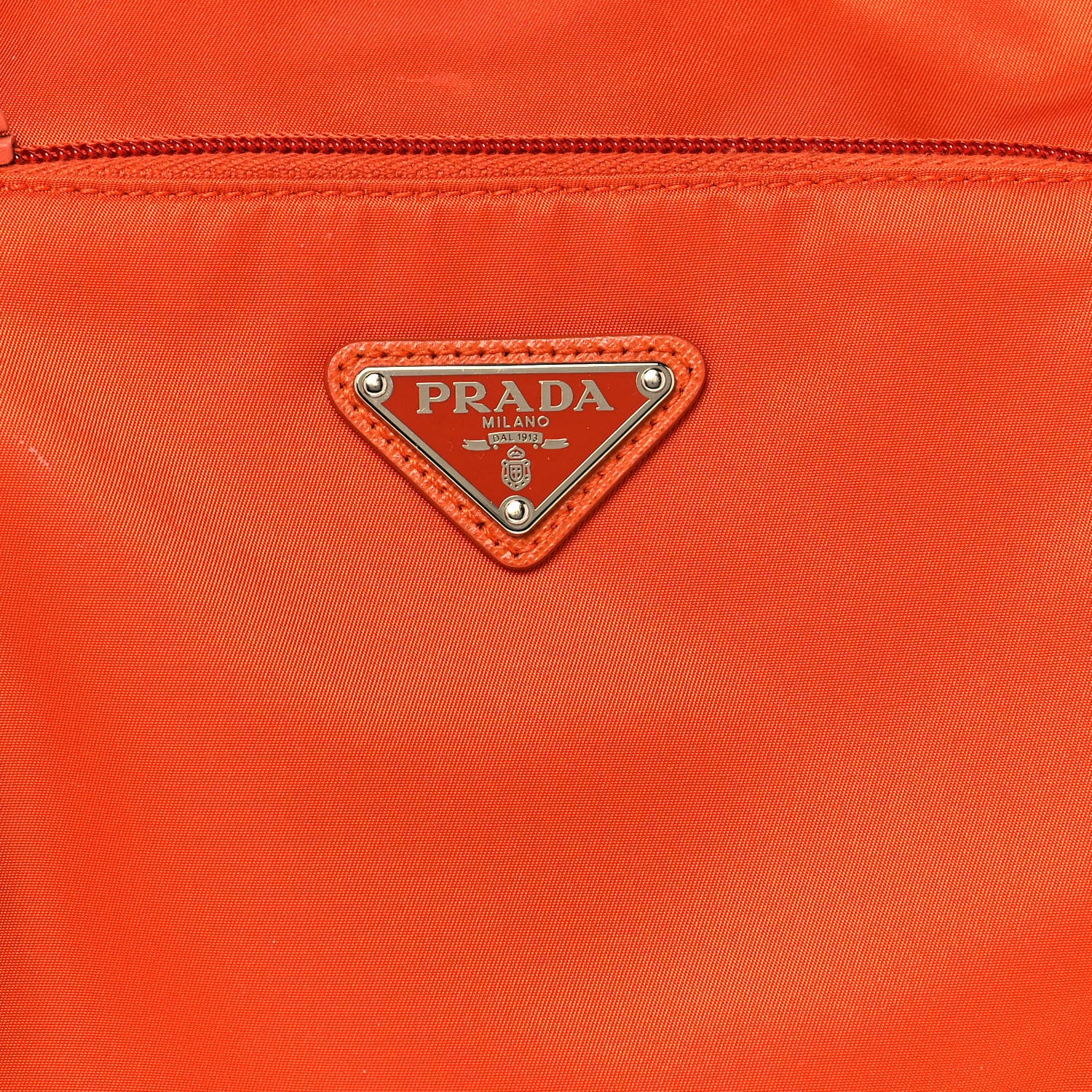 Prada Tessuto Nylon Saffiano Messenger Bag Papaya 7 of 12