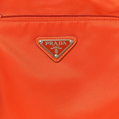 Prada Tessuto Nylon Saffiano Messenger Bag Papaya 7 of 12
