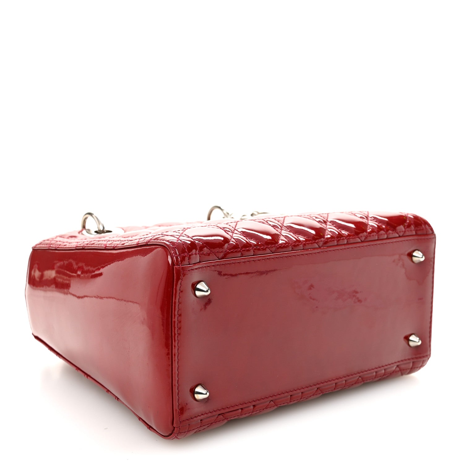 Christian Dior Patent Cannage Medium Lady Dior Red 4 of 11