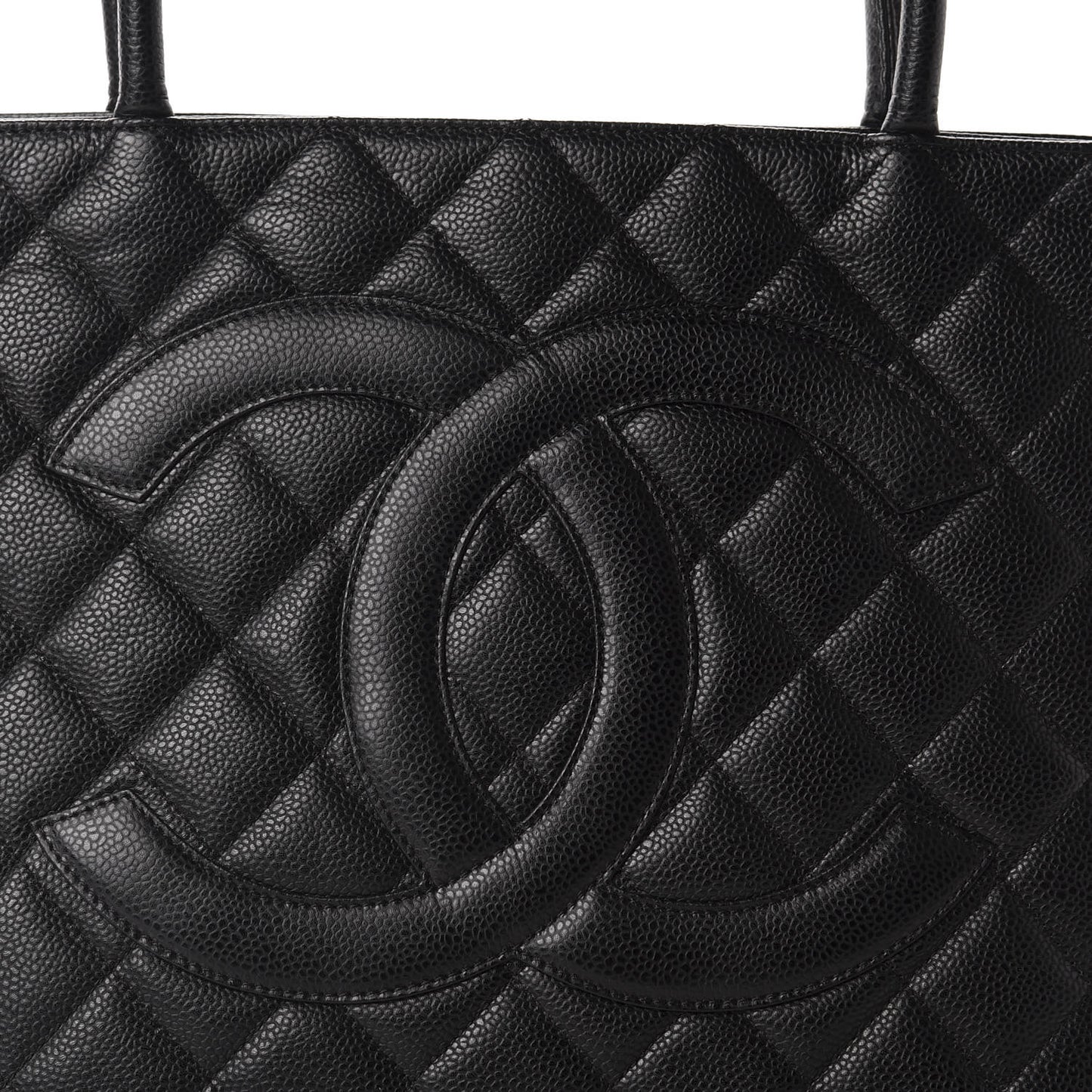 Caviar Quilted Medallion Tote Black