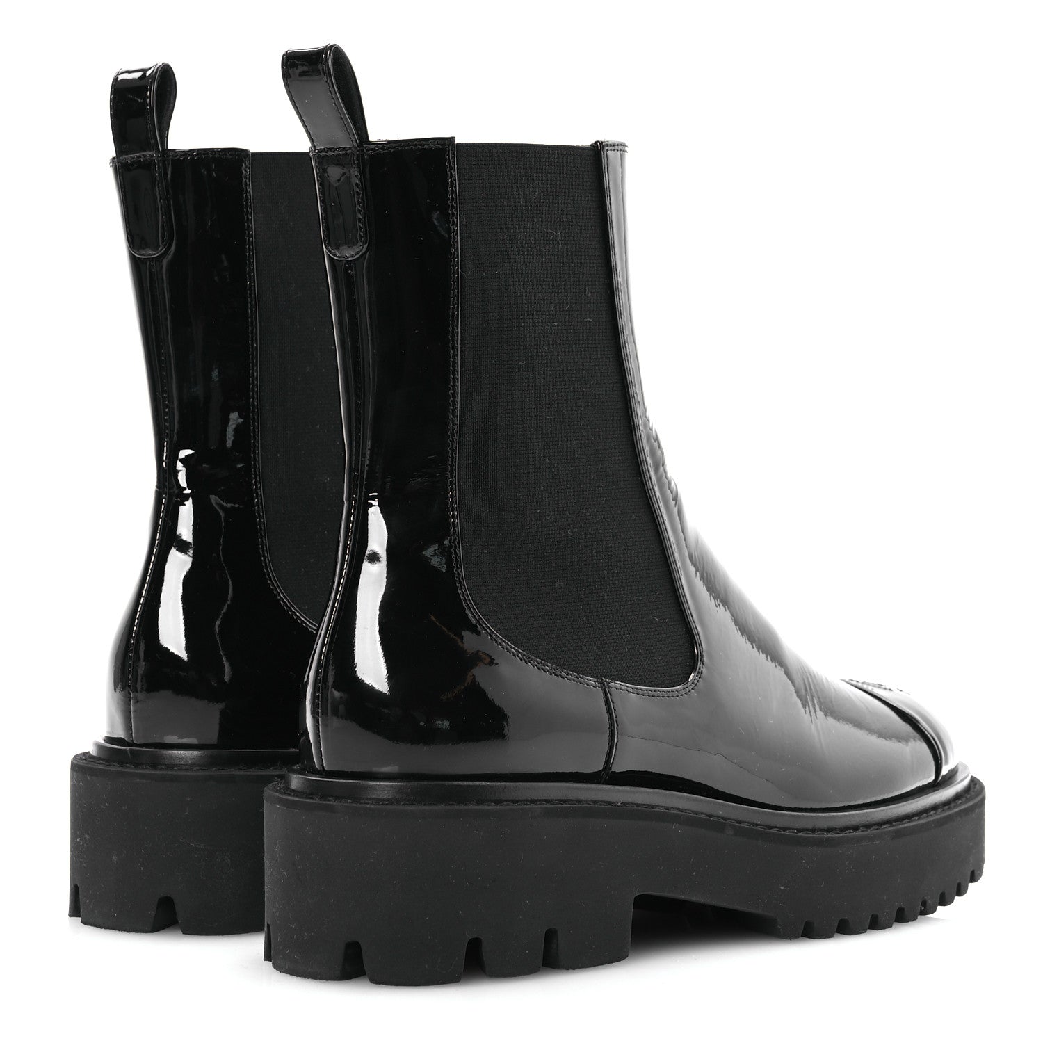 Chanel Patent Cap Toe Short Boots 38.5 Black 5 of 12