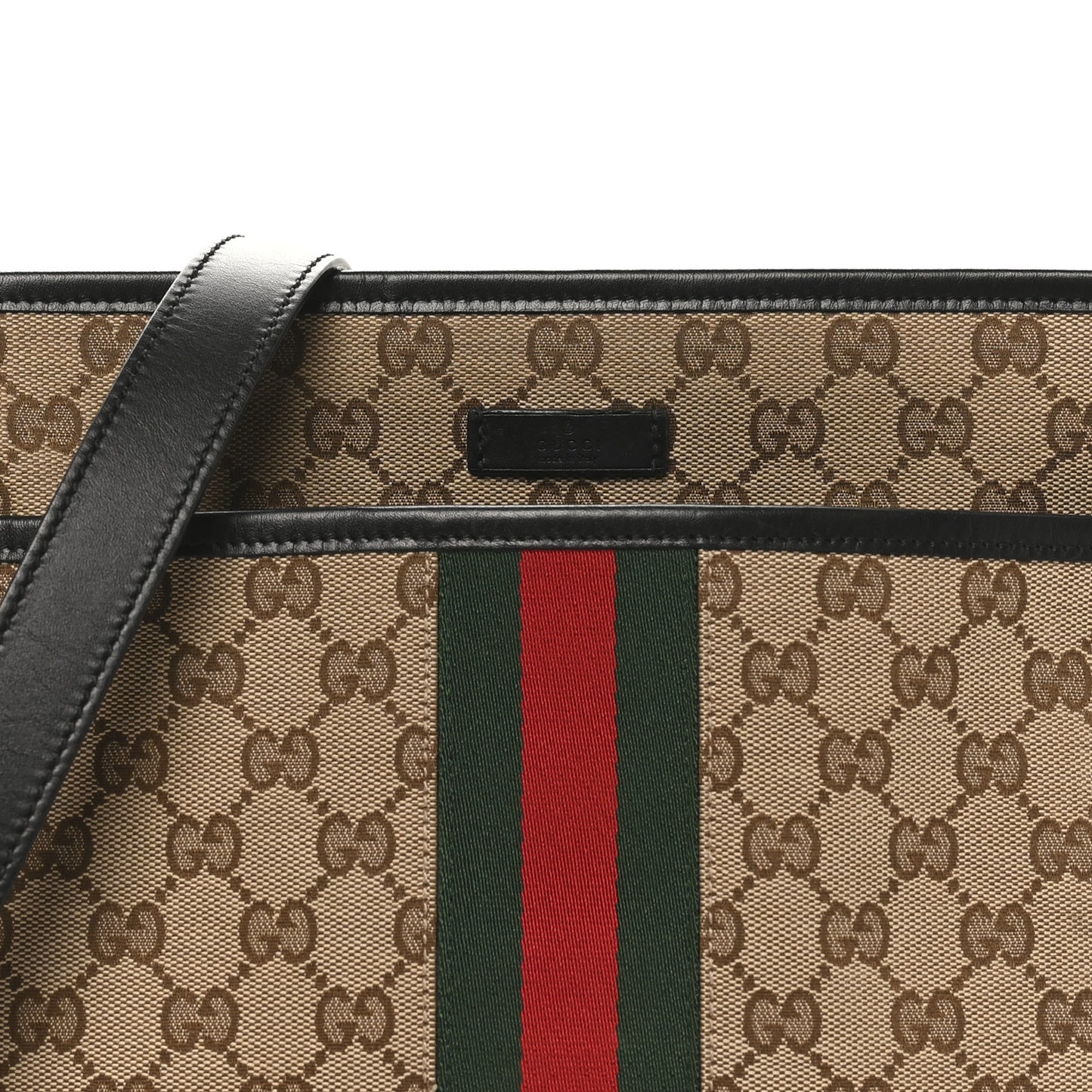 GG Monogram Web Flat Messenger Bag Black