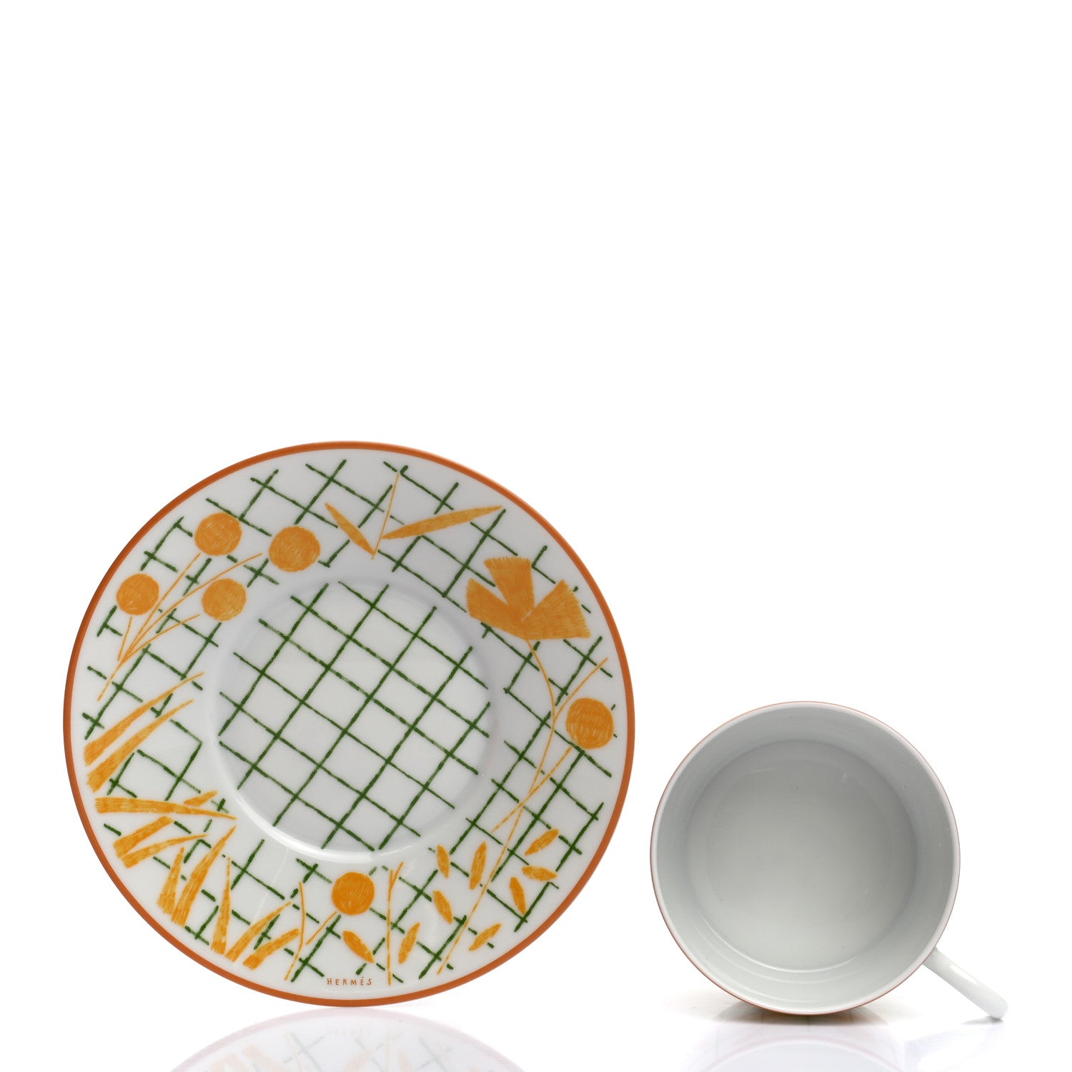 Hermes Porcelain A Walk In The Garden Tea Cup And Saucer Set Of 2 4 of 8
