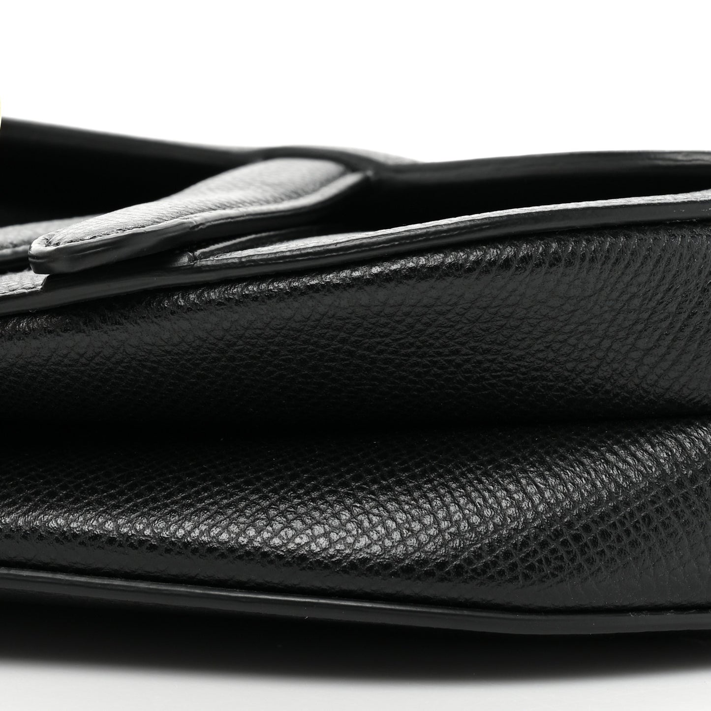 Grained Calfskin Mini Saddle Bag Black
