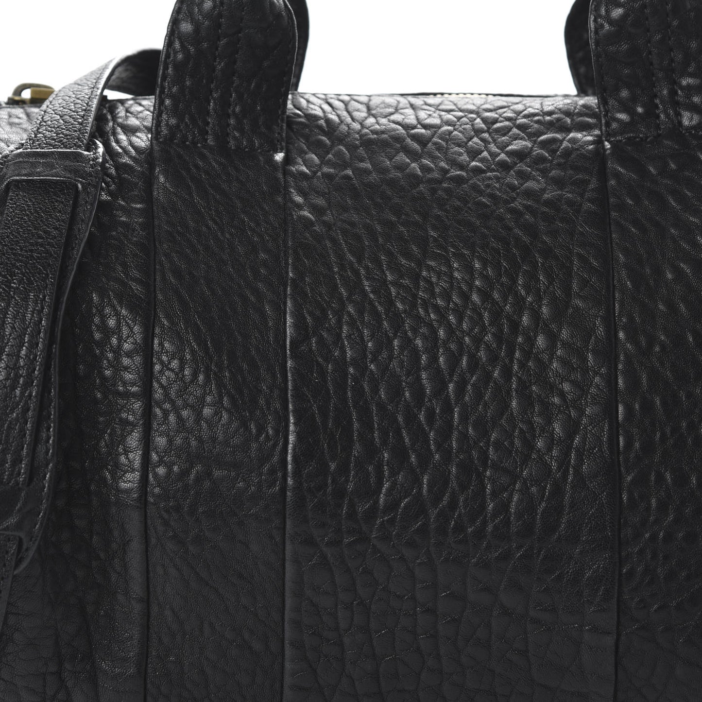 Pebbled Lambskin Rocco Black Antique Brass Hardware