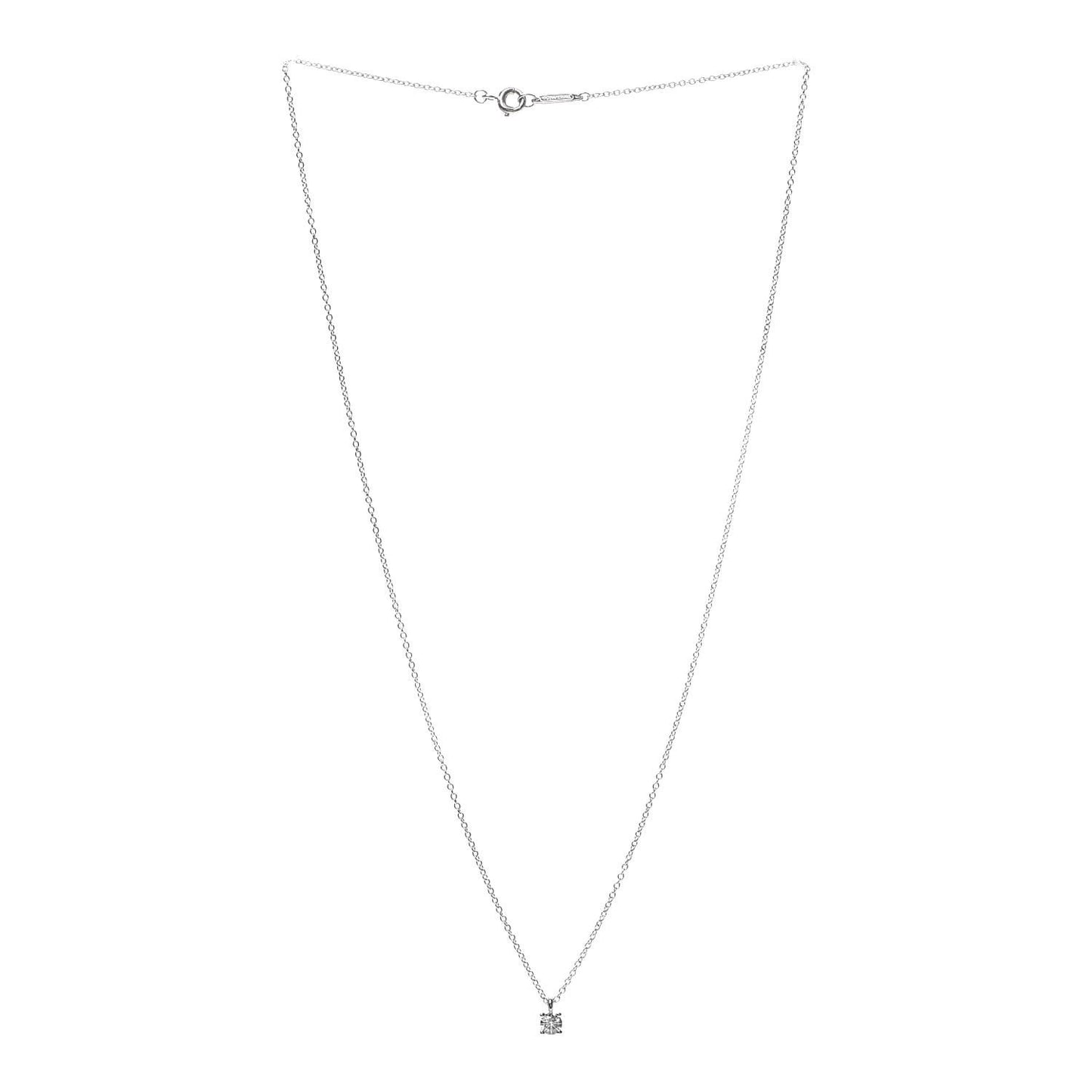 Platinum Diamond .17ct Solitaire Pendant Necklace