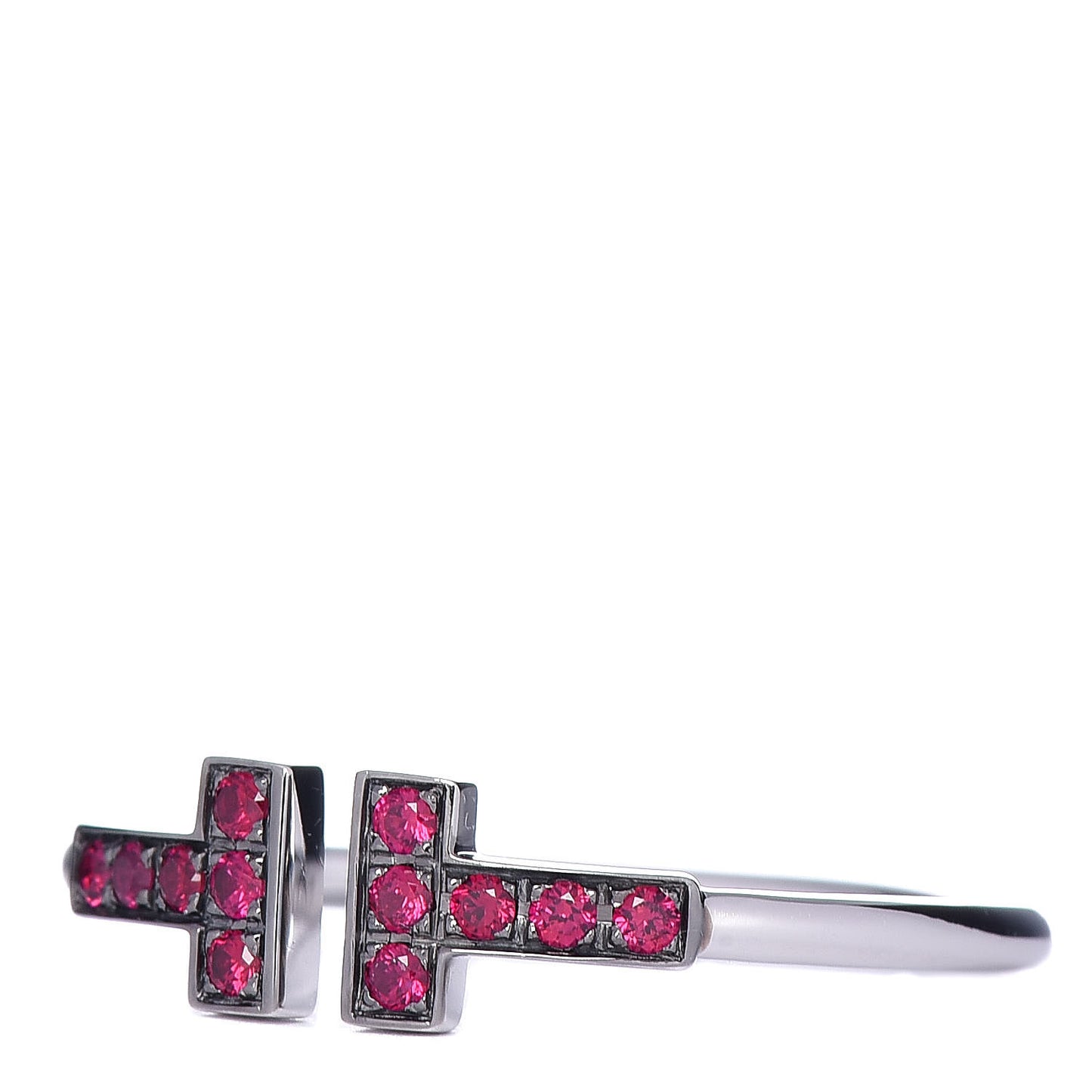 18K White Gold Ruby T Wire Ring 56 7.5