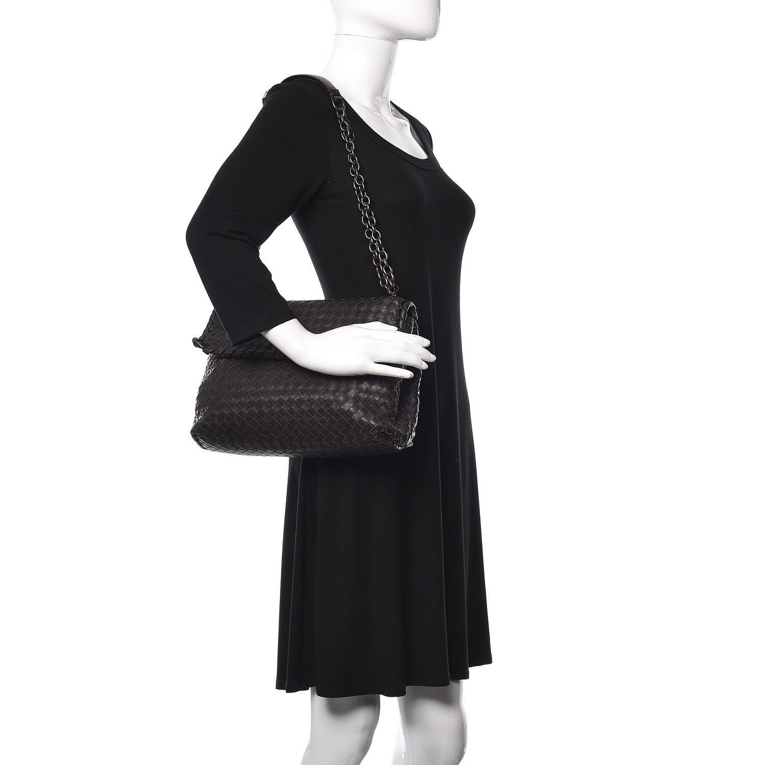 Bottega Veneta Nappa Intrecciato Large Olimpia Bag Ebano 2 of 17