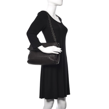 Bottega Veneta Nappa Intrecciato Large Olimpia Bag Ebano 2 of 17