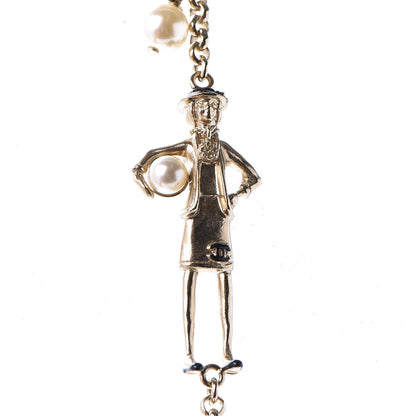 Chanel Pearl Beaded Enamel CC Coco Long Necklace Black Gold 6 of 8