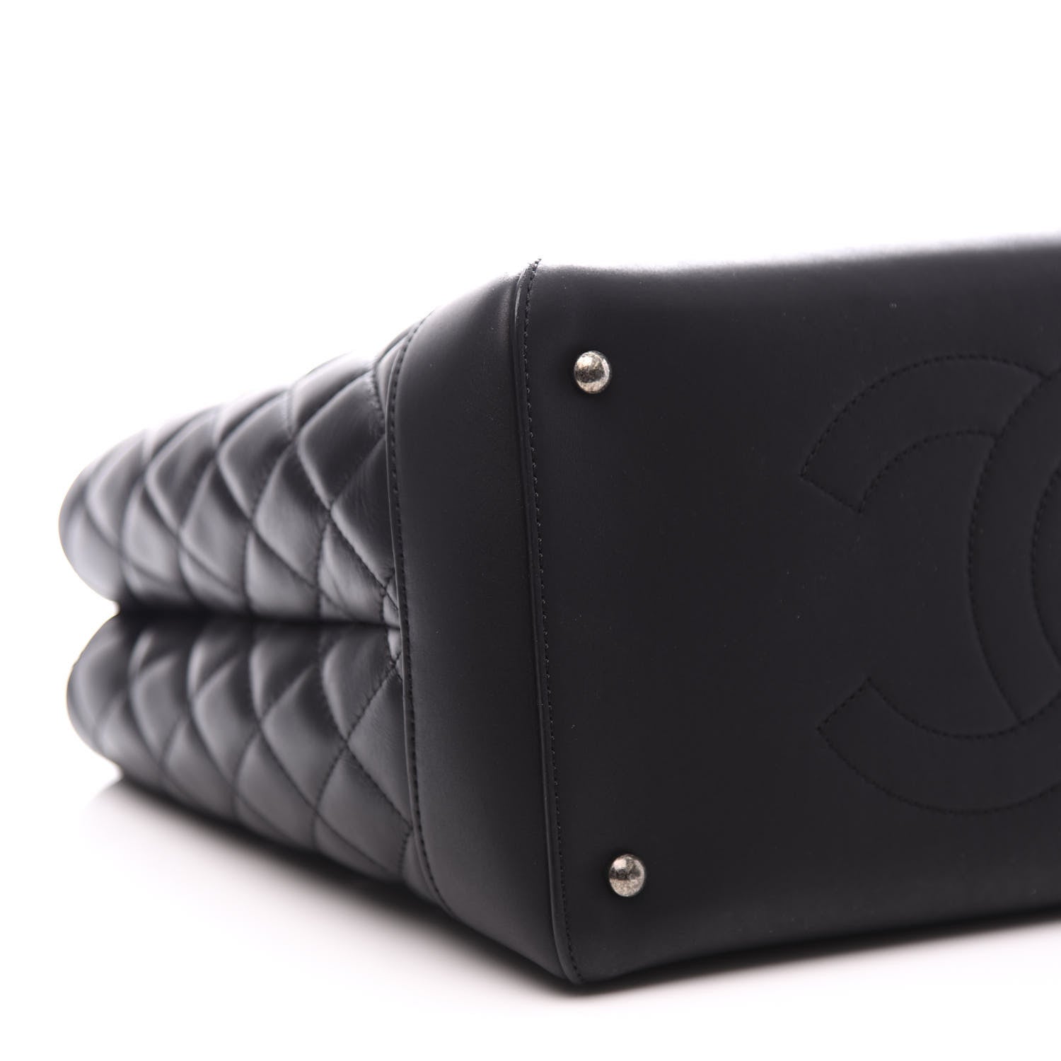 Chanel Calfskin Quilted Small Easy Shopping Tote Black 7 of 10