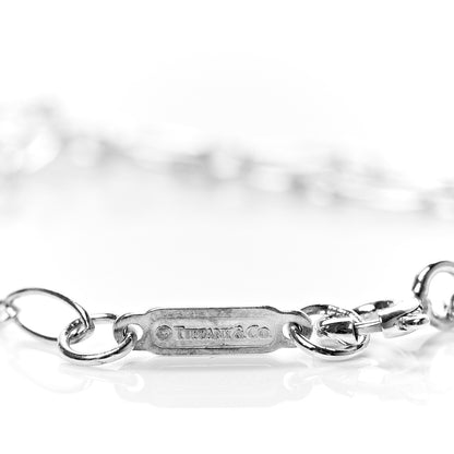 Tiffany Sterling Silver Oval Key Pendant Link Necklace 6 of 7