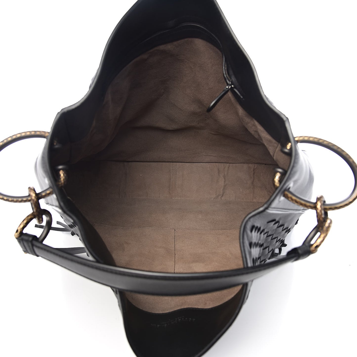 Nappa Intrecciato Fringe Large Brio Loop Hobo Black