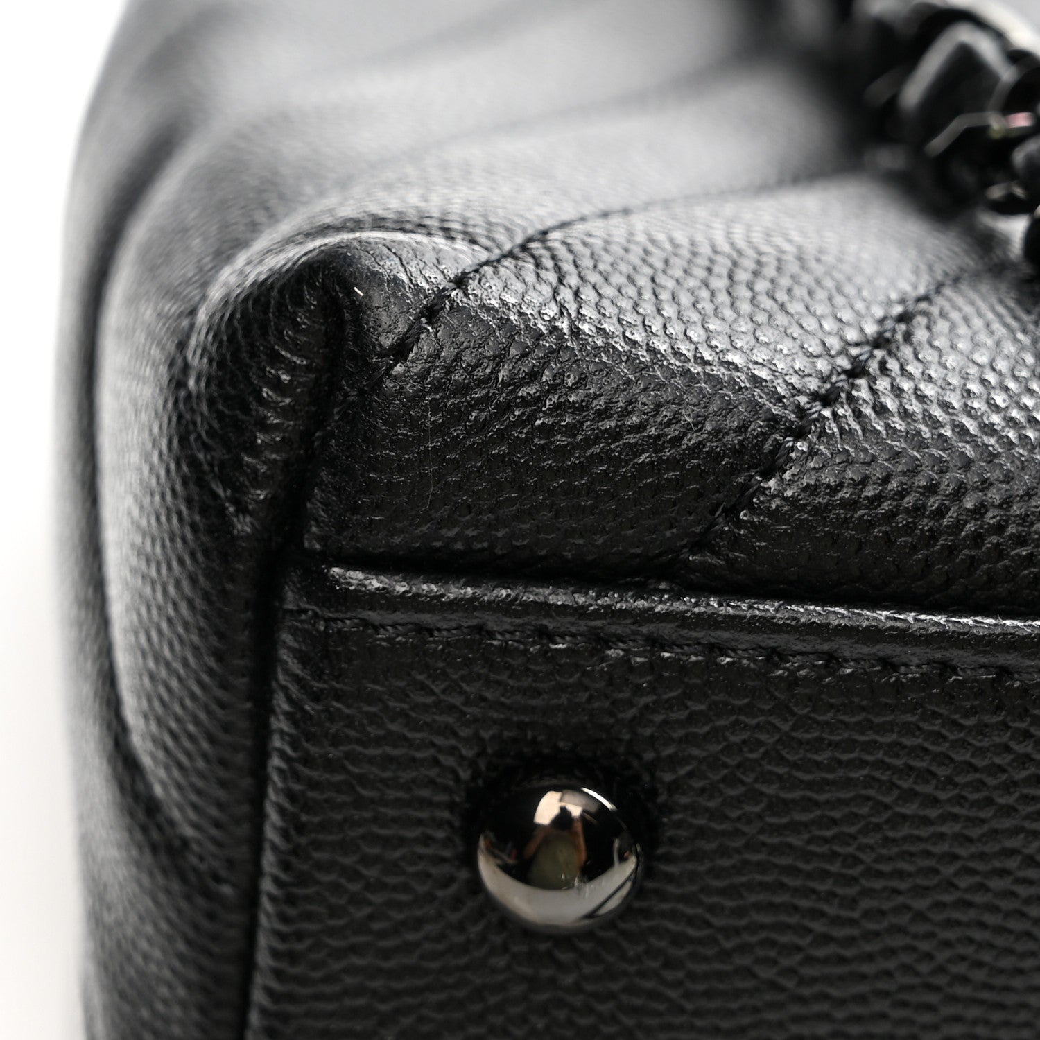 Chanel Caviar Chevron Quilted Small Coco Handle Flap So Black 12 of 13
