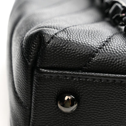 Chanel Caviar Chevron Quilted Small Coco Handle Flap So Black 12 of 13