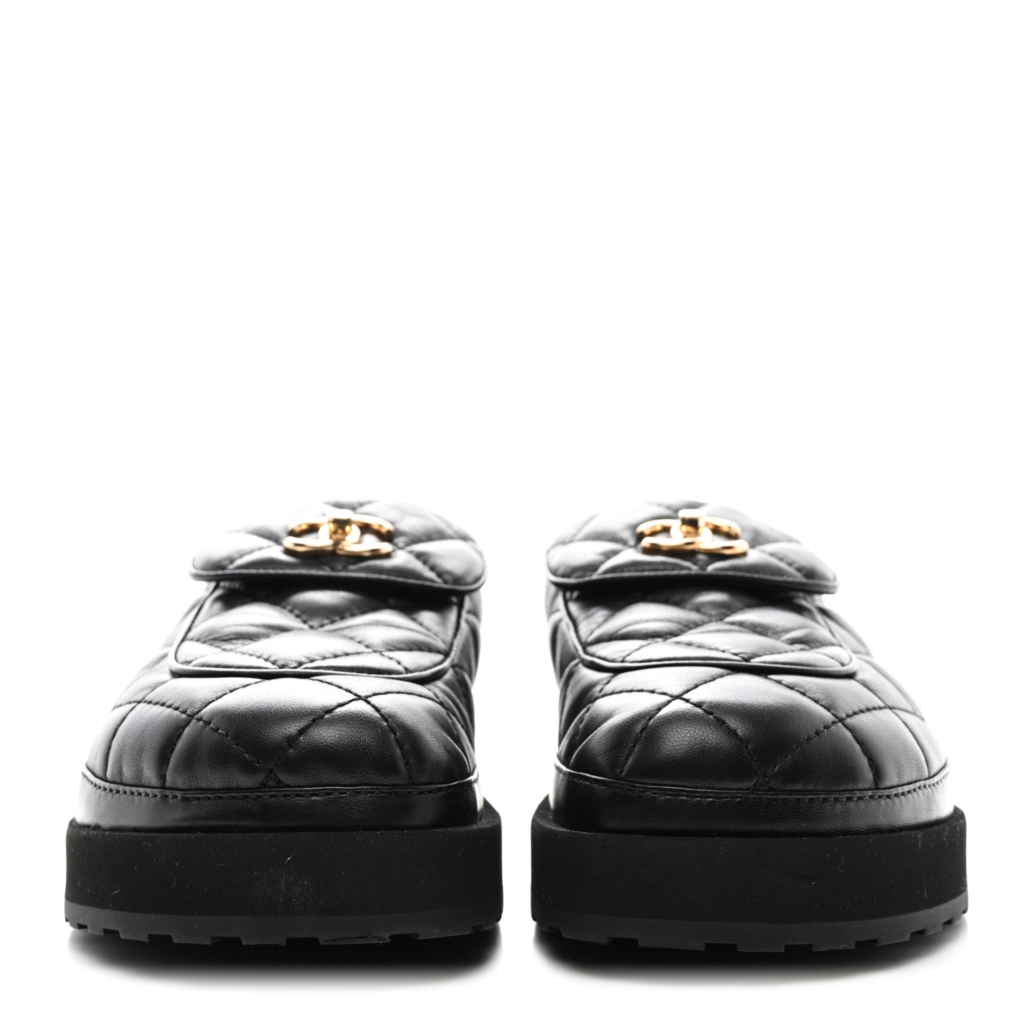 Chanel Lambskin Quilted CC Turnlock Mules 36 Black 2 of 8