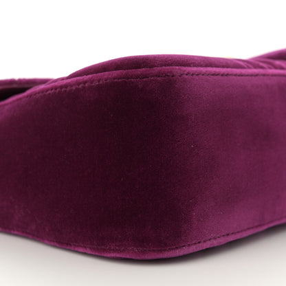 Gucci Velvet Matelasse Medium GG Marmont Shoulder Bag Fuchsia Violet Cyclamen 9 of 10