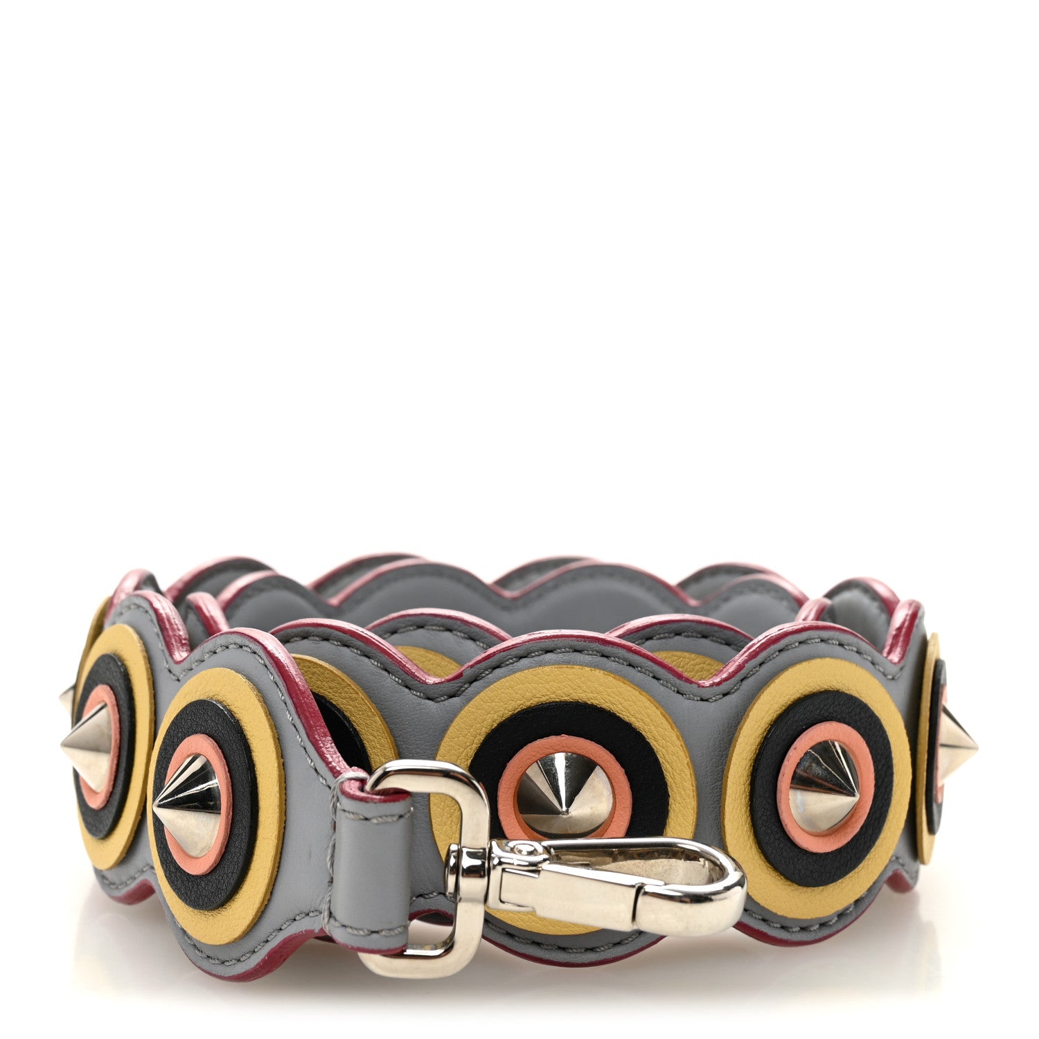 Fendi Vitello Dolce Spike Studded Circle Strap You Ardesia Multicolor 1 of 4